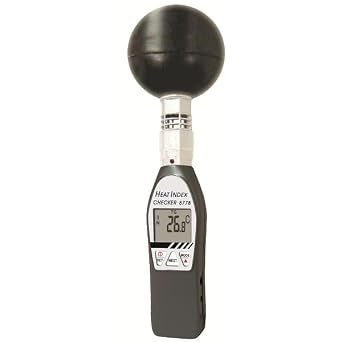Heat Stress Monitor, Portable Wet Bulb Globe Temperature WBGT Heat Stress Monitor with 75 mm Black Ball
