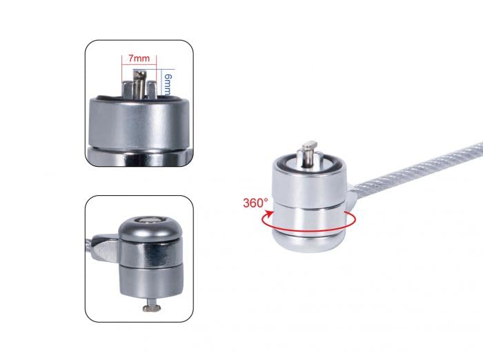 Image of Security Safe Lock Key Steel Cable Anti-Lost Chain Wire for Laptop Computer Notebook Lock Key (Note: This is not FIT on All Laptop)