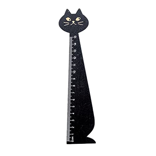 DUESI Regla recta en forma de gatito lindo que mide papelería 15 cm regla de madera para estudiantes hogar oficina suministros escolares Cover
