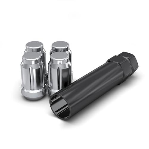 Image of White Knight 3804-4 Chrome 1 /2 inch-20 Spline Lug Nut with Key, 4 Pack (for AFTERMARKET Wheels with Smaller 0.80 inch Diameter Seating)