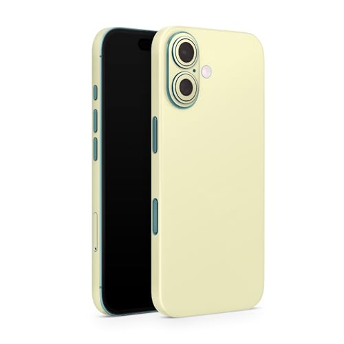 Skin iPhone 16 Plus autocollant minimaliste jaune citron en vinyle 3M