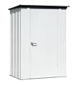 Arrow Shed Designed 4' x 3' x 6' Compact Outdoor Metal Backyard, Patio, and Garden Shed Kit, Flute Gray and Anthracite