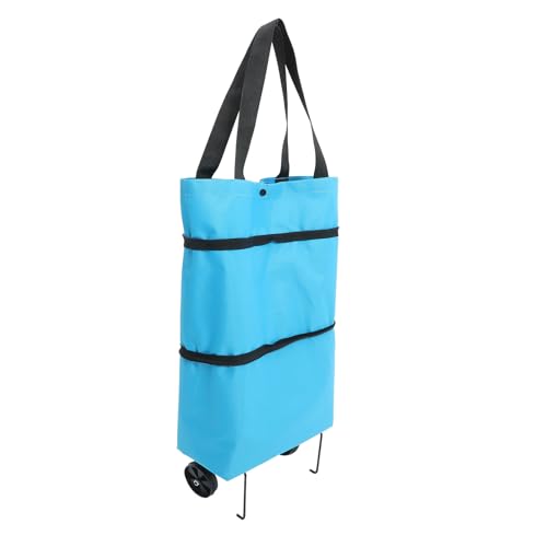 JOYOFREELY Bolsa de Supermercado con Ruedas y Tela Resistente, Carrito Plegable para Llevar Compras con Estabilidad y Gran Capacidad Hogar