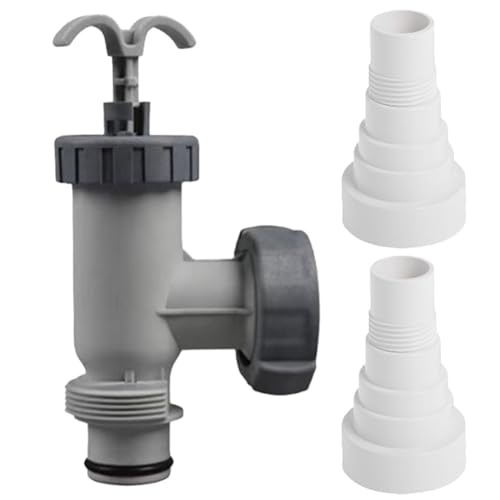 Auratrove Conjunto de válvula de émbolo de piscina grande con kit de manguera de filtro 4550, convierte 40 mm a 1.25/1.5 pulgadas, compatible con bombas de 1500-4000 GPH y cloradores de sal, plástico