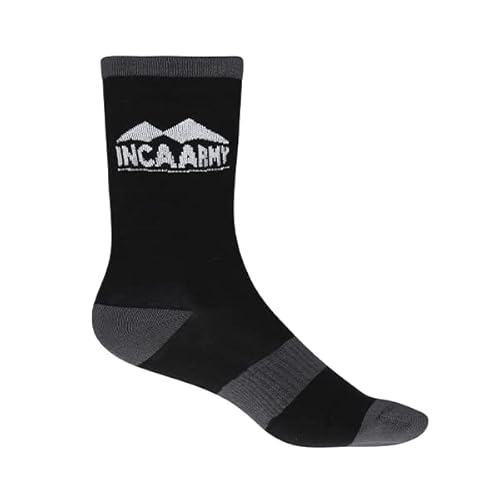 Inca Army 02 Paires - Chaussette Homme Femme VTT Randonnée Running - Taille 34-38 - Qualité supérieure en fribre de bambou - Modele Logo Cover