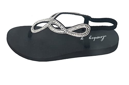 Image of Lowkeyray Women's Summer Sandals womens Flat Sandals Whith Sequins