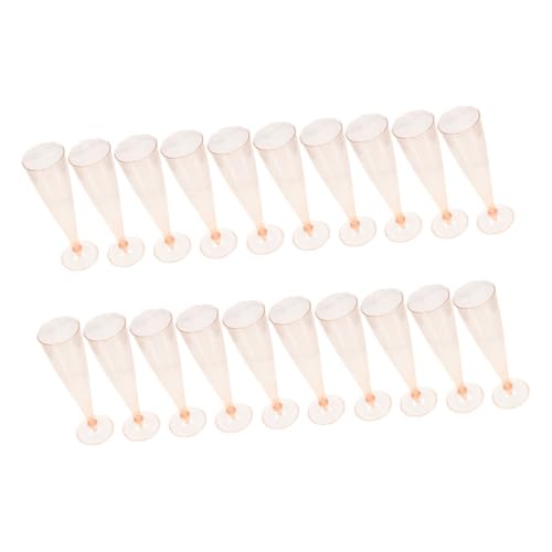 SOLUSTRE 20個 使い捨てプラスチックシャンパングラス 高脚ワイングラス 軽量破損防止 パーティー宴会向けおしゃれ飲料ホルダー