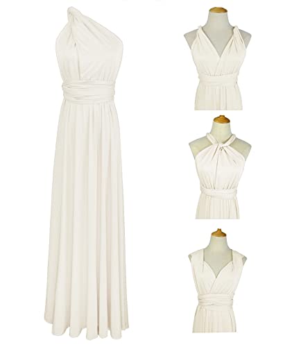 Image of Sexyshine Women's Backless Gown Dress Convertible Multi-Way Wrap Halter Cocktail Dress Bandage Bridesmaid Long Dresses