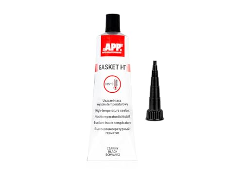 App Gasket HT – Pasta de Juntas Motor | Silicona Alta Temperatura Negra -60°C/+315°C | Masilla refractaria y sellante Resistente a Gasolina y químicos | Auto, Moto, Estufas, calderas | 105 g