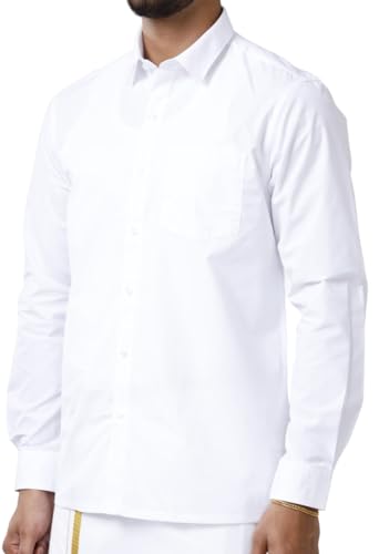 Image of RAMRAJ COTTON Men Full Sleeve Shirt | Prestigious Fit | Elegant Daily Formal Wear