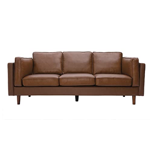 Miliboo 3-Sitzer-Sofa aus braunem Leder Bradley - Büffelleder