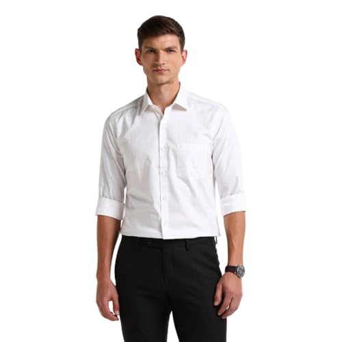 Image of Arrow Slim Fit Mens Formal Shirt - 100% Cotton, Breathable & Comfortable, Full Sleeves Shirts for Men