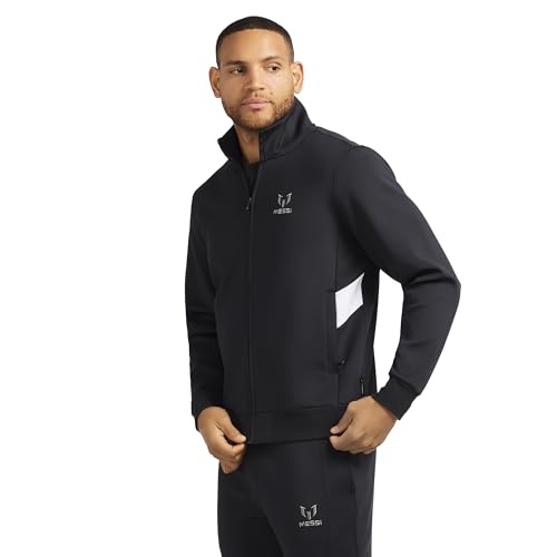 Image of Messi Men's Lifestyle Track Jacket, Zip-up Outerwear for Adults | Comfortable Fit