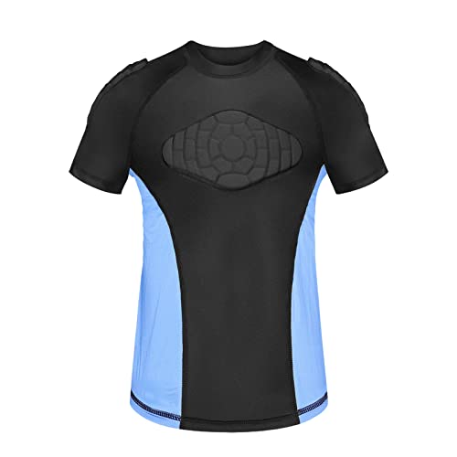 DGXINJUN Youth Padded Chest Shoulder Guard Protector Kids Boys Girls Shirt Protective Undershirt with pad for Football Rugby Baseball Softball