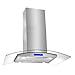 Pemberly Row Stainless Steel Island Range Hood, 36
