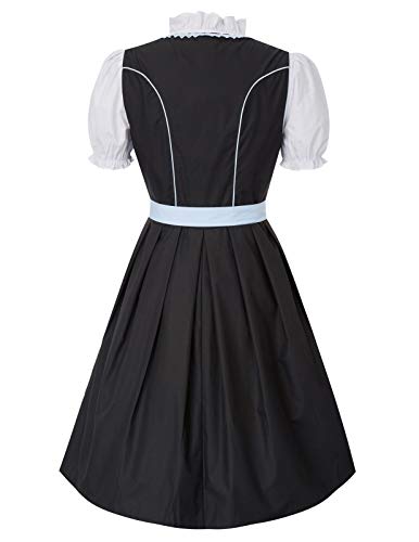 SCARLET DARKNESS Damen Dirndl Oktoberfest Trachtenkleid Dirndl Kleidung für Oktoberfest 3tlg Kleid, Bluse, Schürze – Bild 3