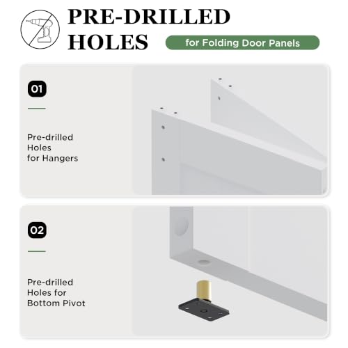 Image of 64'' x 84'' White Bifold Barn Door with Hardware Kit Included