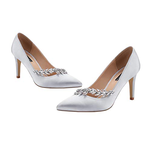 image for ERIJUNOR E0017 Pointed Toe Mid Heels Wedding Party Evening Dress Pumps