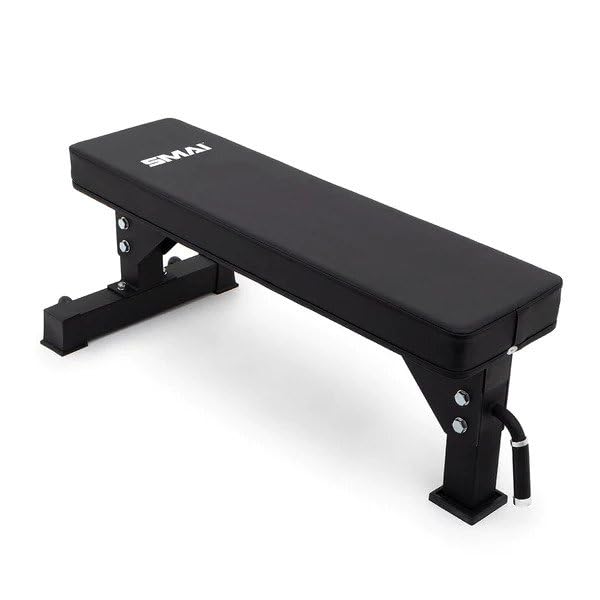 SMAI Flat Bench: Weight Strength Training with Upholstered Section, Easy Assembly & Rubber Feet