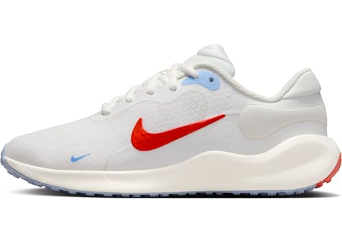 Nike Revolution 7 Big Kids' Road Running Shoes (FB7689-104, Summit White/Sail/Psychic Blue/Picante Red)