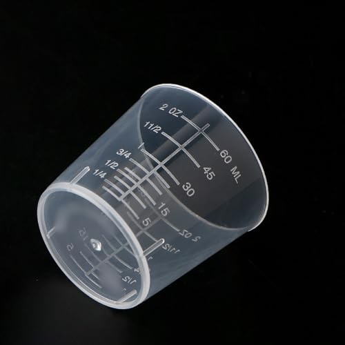 30 Pcs 60ml Vasos de Medición Plásticos Transparentes miniatura 5