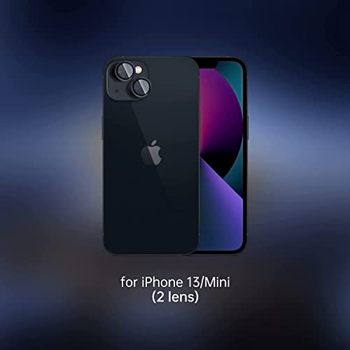 Image of CASEKOO Metal Full Cover + Tempered Glass Circle Camera Lens Protector for iPhone 13 /13 mini,HD Camera Lens Screen Cover Case,9H Hardness Anti-Scratch Camera Screen Protective Lens Film (Black)