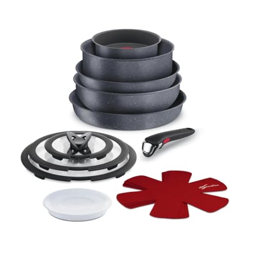 Lagostina Ingenio Mineralis Green Set Padelle Antiaderenti in Alluminio, Induzione,13 Pezzi 2...