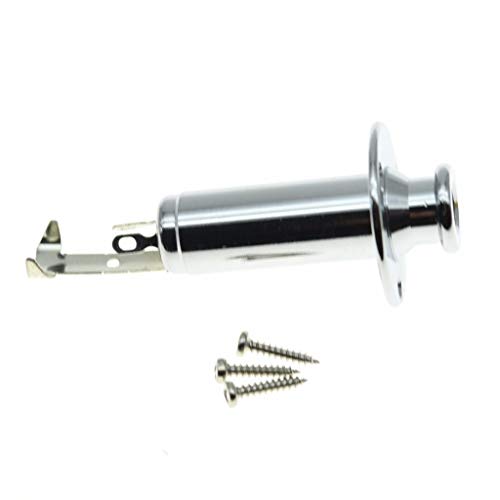 Dopro Copper Acoustic Electric Guitar Bass Mono Endpin Output Jack Strap Button Cylinder Jack Socket Chrome - Image 3