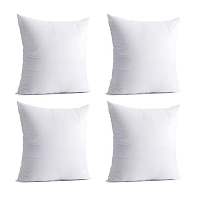 Calibrate Timing Throw Pillow Inserts, 4 Packs Hypoallergenic Square Form Cushion Stuffer, Decorative Pillows Couch Sham Fill 18 x 18 inches