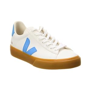 VEJA Women’s Campo Sneaker, Extra White/Aqua, 10