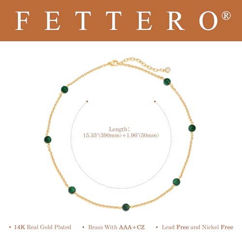 Fettero Dainty Beads Choker Neckces for Women - 14K Gold Plated Beaded Necklace Summer Beach Choker Boho Gold Necklace for Women Jewelry