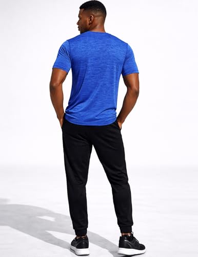 Image of 5 Pack Men's Active Quick Dry Crew Neck T Shirts | Athletic Running Gym Workout Short Sleeve Tee Tops Bulk
