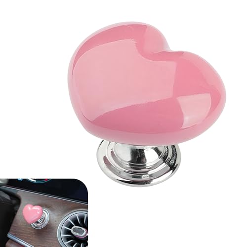 Image of SLIMI 1 PC Push Start Button Cover, Cute Heart Start Stop Button Cover for Women, Universal Metal Ignition Buttons Protection Covers, for Most Cars, Trucks, SUVs (Pink#2)
