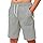 MEILONGER Short d'été pour garçon - Style décontracté - Coupe classique - Avec bretelles - Avec poches zippées, 25001 gris, 164
