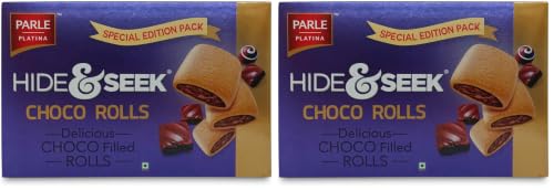 Image of Parle Platina Hide & Seek Choco Rolls, 200 gram, Chocolate (Pack of 2)
