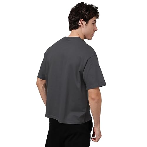 Image of Free Authority Loose Fit Solid Black Tshirt for Men