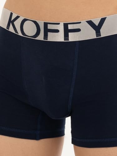 Image of KOFFY Men's Malleable Cotton Lycra Long Trunk with Minus Cutting Pouch and Moisture Wicking Properties