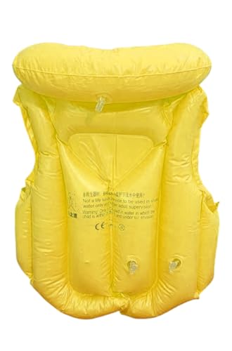 Image of Swim Vest for Children, Inflatable Pool Safety Vest with Buckles,Ages 3-12 Years (Yellow, 3.-6 Years)