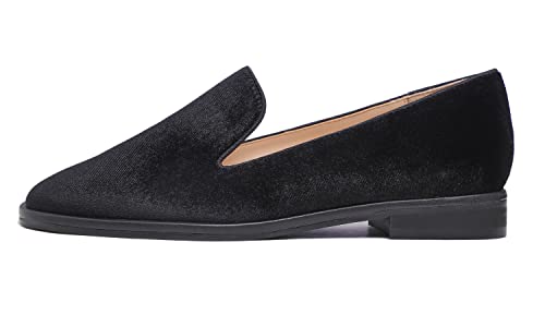 Image of FEVERSOLE Women's Fashion Dress Comfort Low Heel Office Penny Loafer Flats