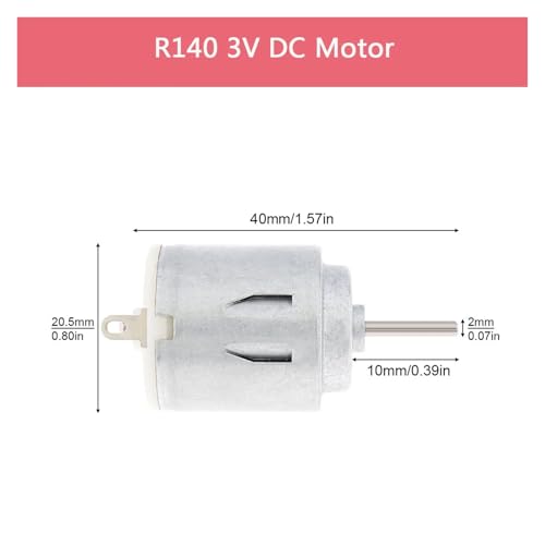 Motor de CC R140 ideal para reparar juguetes mecánicos de 3V 3