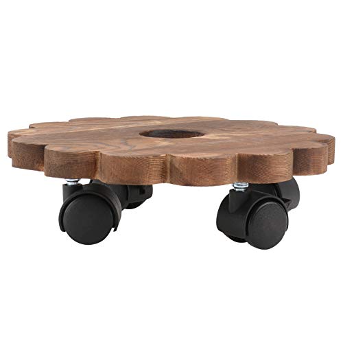 Support de pot de fleurs mobile en bois pour déplacer sans effort - 2