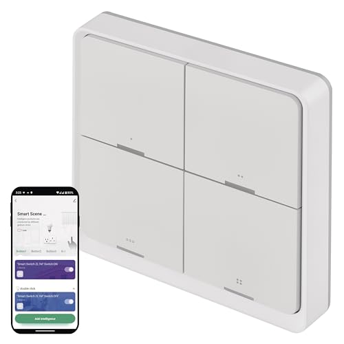 EMOS GoSmart - Interruttore per scenari portatile Smart Home con indicatore LED e app - ZigBee - funzionamento a batteria - 4 pulsanti, 12 scene - controlla un numero illimitato di dispositivi