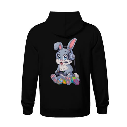 Kids Cool Happy Easter Day Rabbit Gamer Egg Funny Boys Girls Lightweight Kangaroo Pocket Hoodies3