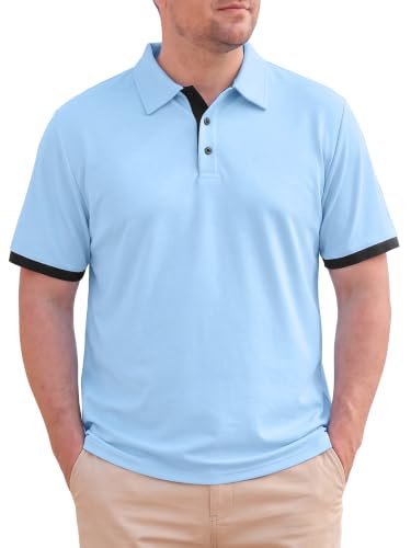 Camisa Polo de Hombre Talla Grande y Alta Manga Corta para Oficina y Golf (XL-6XL)