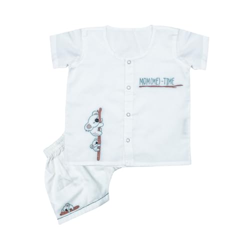Image of Cotton Jhabla Set for Infants and Toddlers | Snap Buttons Jabla |Soft Mulmul |Breathable and Comfortable | Top with Diaper friendly bottoms