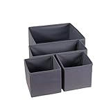Photo Gallery prendi home - set di 4 organizer pieghevole per cassetti e guardaroba, 28 x 28 x 13 cm, 28 x 13 x 13 cm, 13 x 13 x 13 cm, colore: antracite Photo Gallery prendi home - set di 4 organizer pieghevole per cassetti e guardaroba, 28 x 28 x 13 cm, 28 x 13 x 13 cm, 13 x 13 x 13 cm, colore: antracite