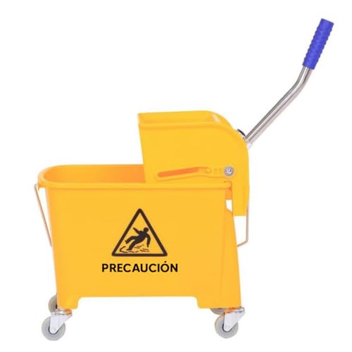 Cubetas, Home KOMFORT Cubeta de 20L Transportable con Exprimidor y Separador de Agua, Ideal para Trapeador Universal, Uso Industrial