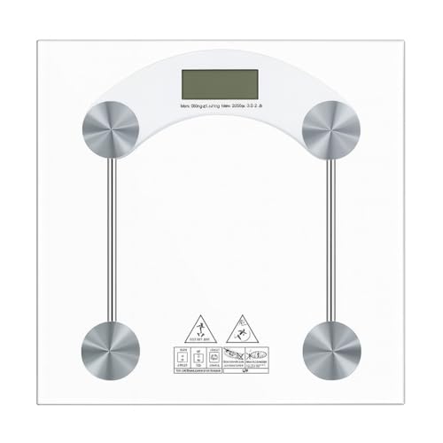 Balança Corporal de Vidro - Capacidade de até 180kg, Display LCD