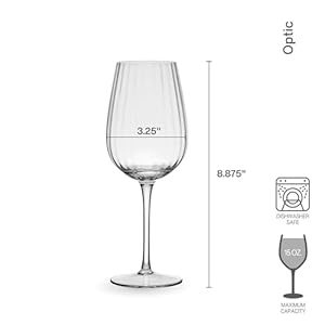 Mikasa Optic Set of 4 White Wine Glasses, 15 Ounce Mikasa Optic Set of 4 White Wine Glasses 15 Ounce