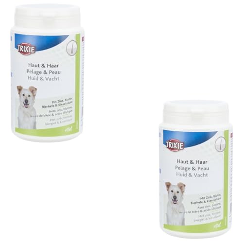 Trixie Comprimidos Piel & Pelo | Pack Doble | 2 x 220 g | Suplemento alimenticio para perros | Regeneración y alivio de la piel | Con zinc, biotina, levadura de cerveza y ácido silícico
